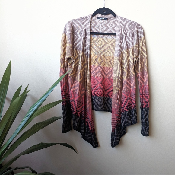 NIC+ZOE Sweaters - Nic + Zoe Color Block Ombre Open Front Cardigan
